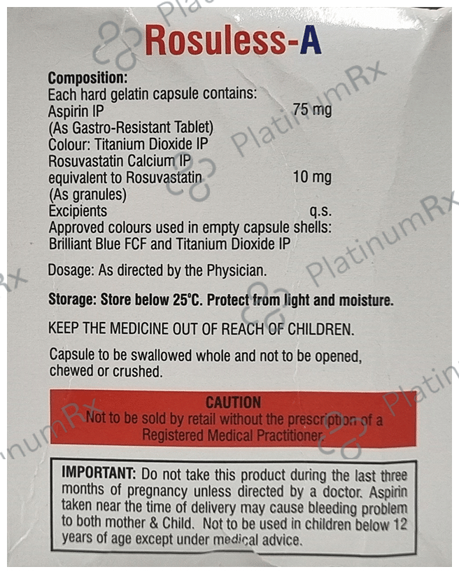 Rosuless A 10/75mg Capsule 10s