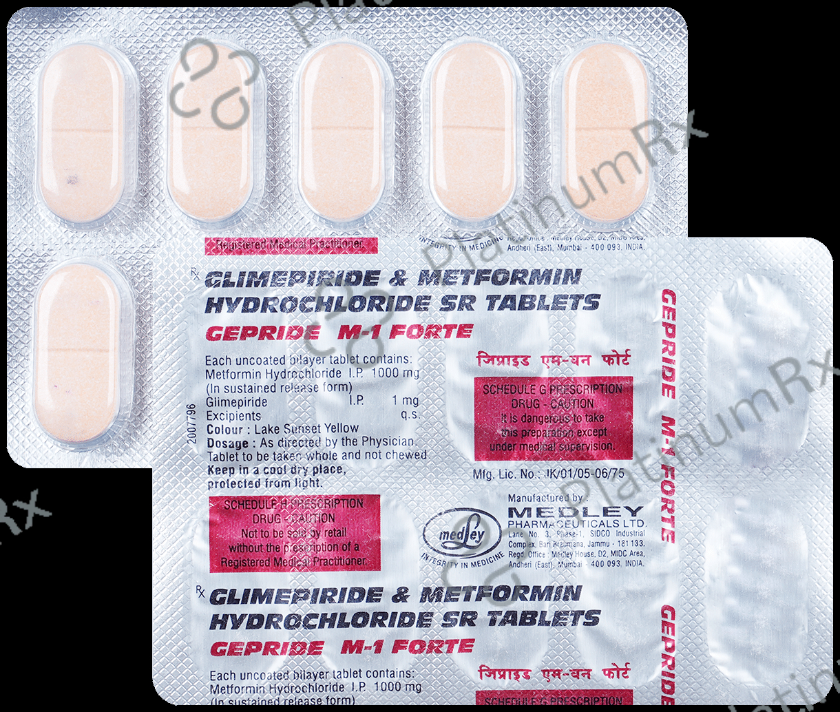 Gepride M 1 Forte 1/1000mg Tablet SR 10s