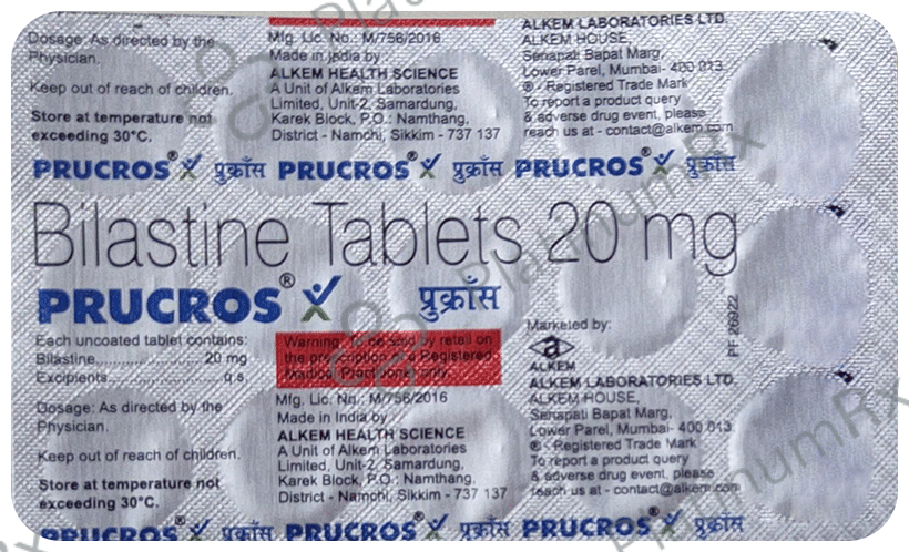 Prucros 20mg Tablet 15s