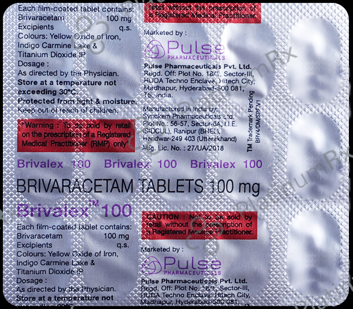 Brivalex 100mg Tablet