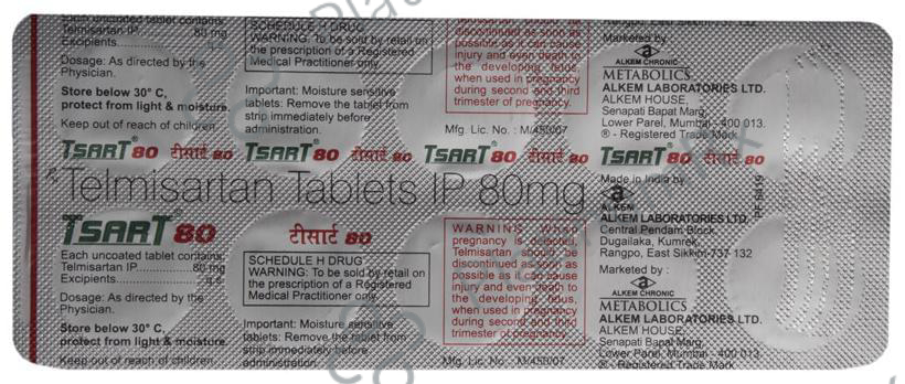 Tsart 80 Tablet 10 Tablet