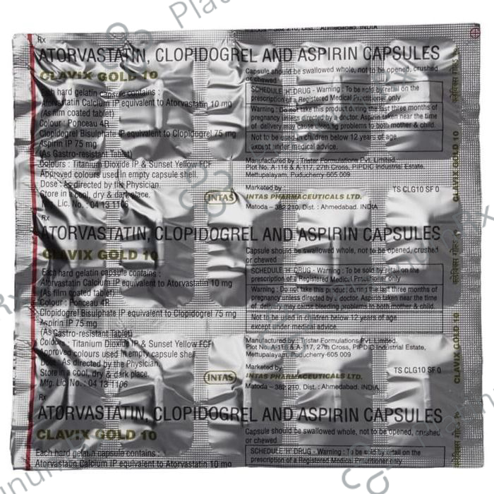 Clavix Gold 10/75/75mg Capsule 15s