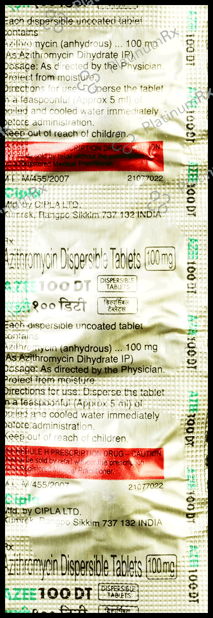 Azee 100mg Tablet DT 3s