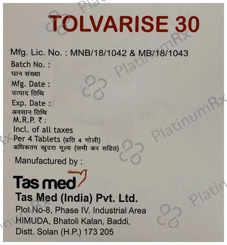 Tolvarise 30mg Tablet