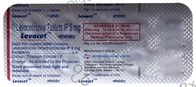 Levocet 5mg Tablet 10s