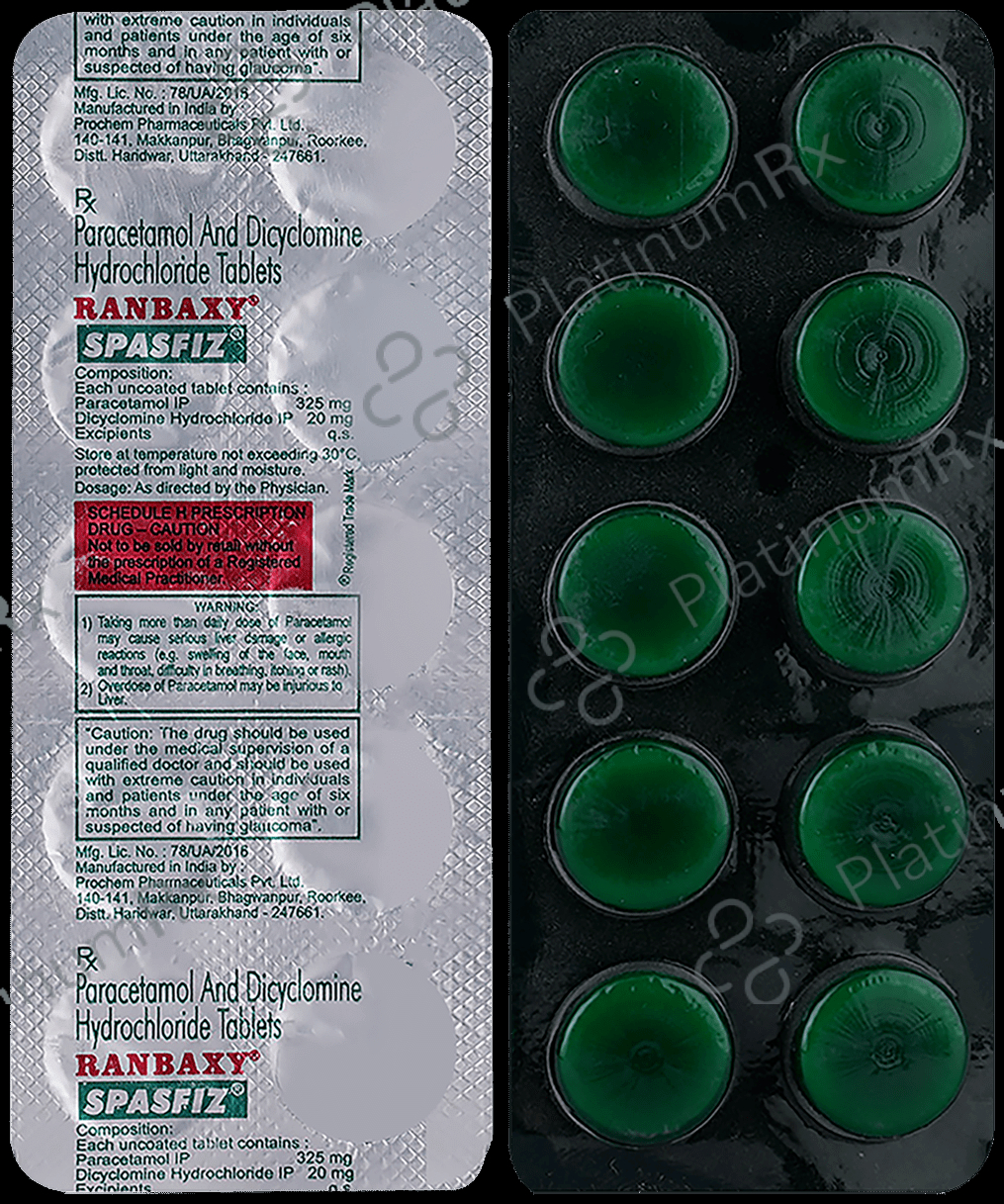 Spasfiz 20mg/325mg Tablet