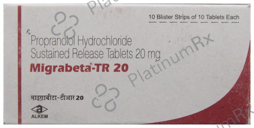 Migrabeta TR 20mg Tablet SR 10s