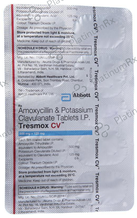 Tresmox CV 500/125mg Tablet 10s