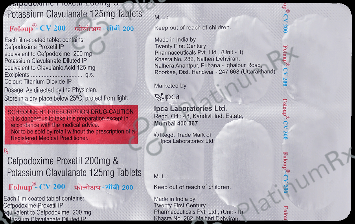 Foloup CV 200 mg/125 mg Tablet