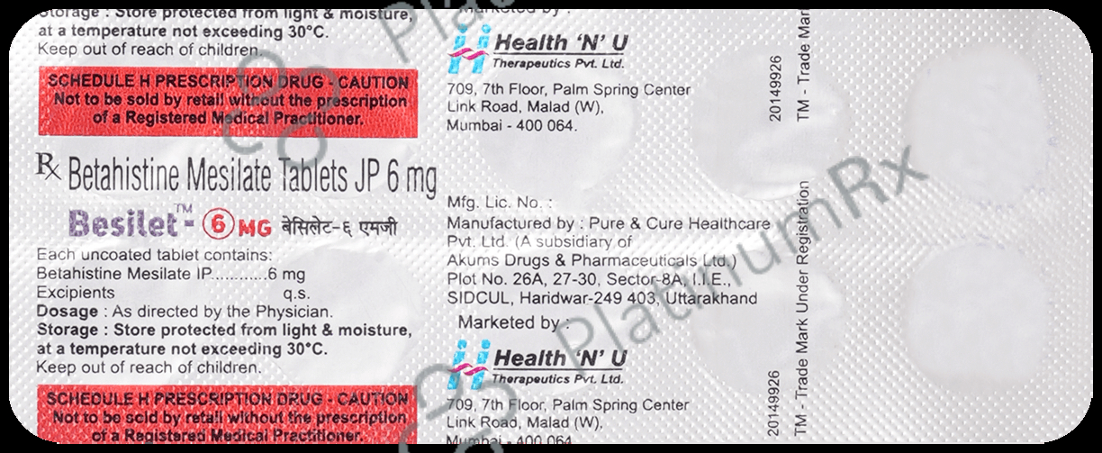 Besilet 6mg Tablet 10s