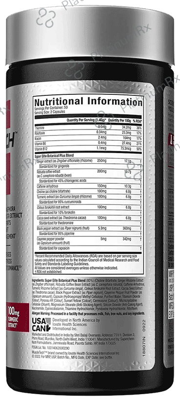 Muscletech Hydroxycut Hardcore Super Elite Veggie Capsules