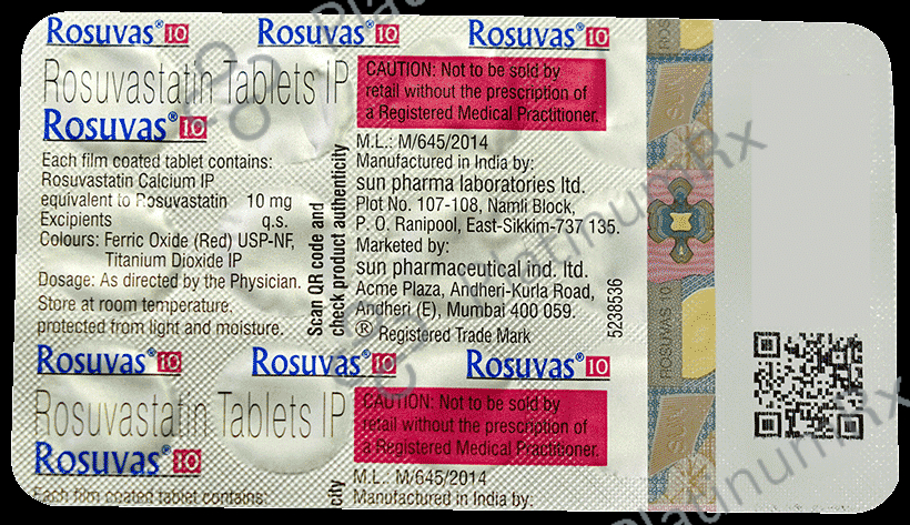 Rosuvas 10mg Tablet 15s