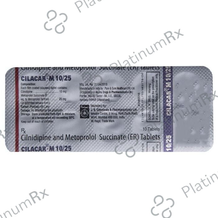 Cilacar M 10/25mg Tablet ER 10s