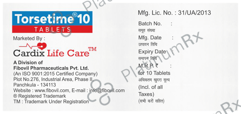 Torsetime 10mg Tablet