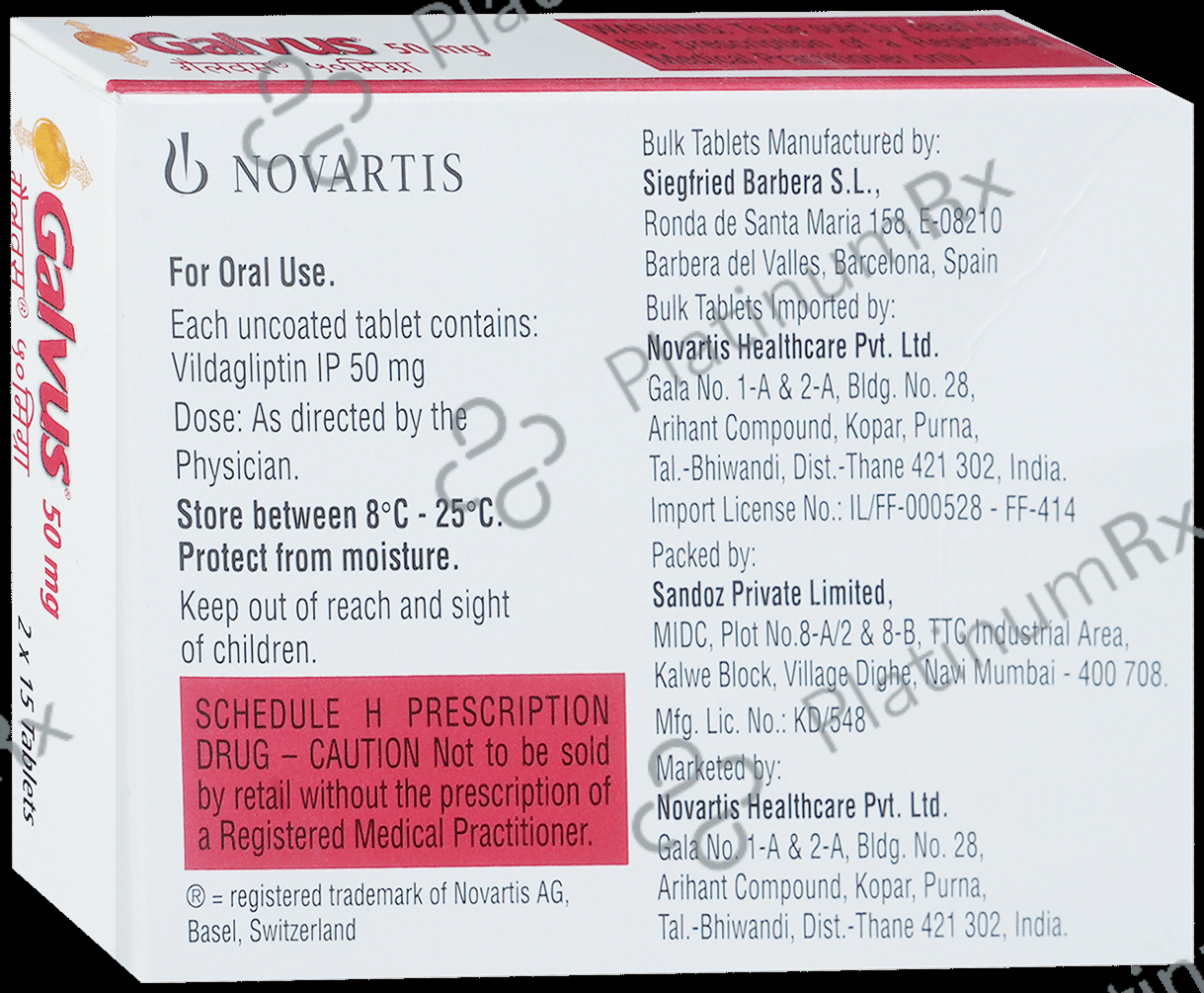 Galvus 50mg Tablet 15s
