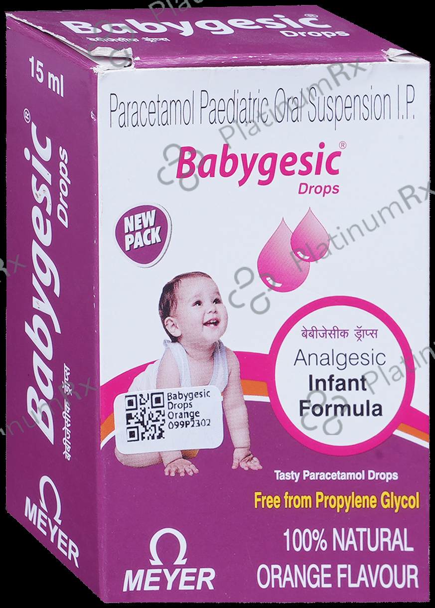 Babygesic 100mg Orange Oral Suspension 15ml