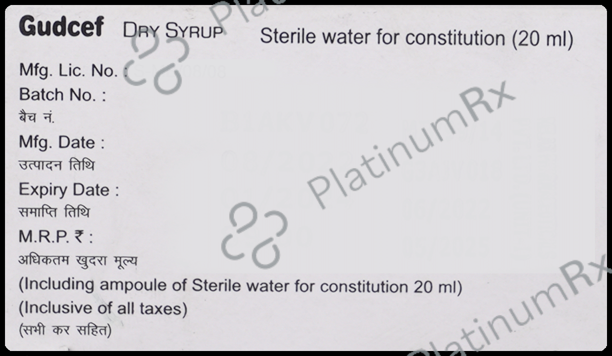 Gudcef 50mg Dry Syrup 30ml