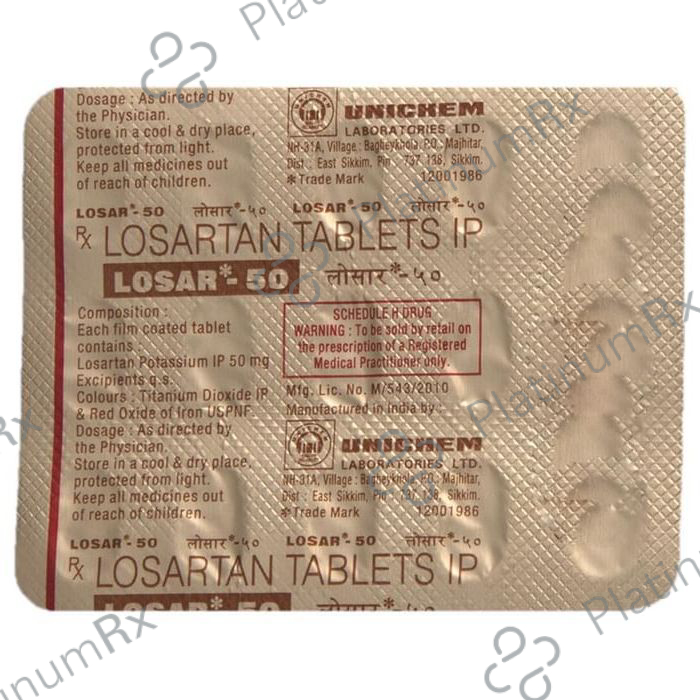 Losar 50mg Tablet 15s