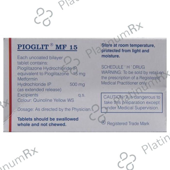 Pioglit MF 15/500mg Tablet ER 10s