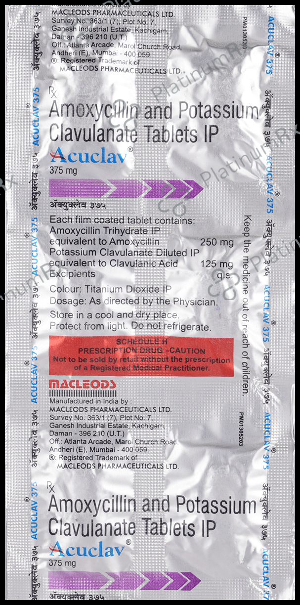 Acuclav 375mg Tablet 6 tablets