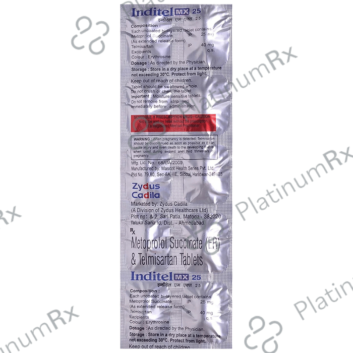 Inditel MX 40 mg/25 mg Tablet