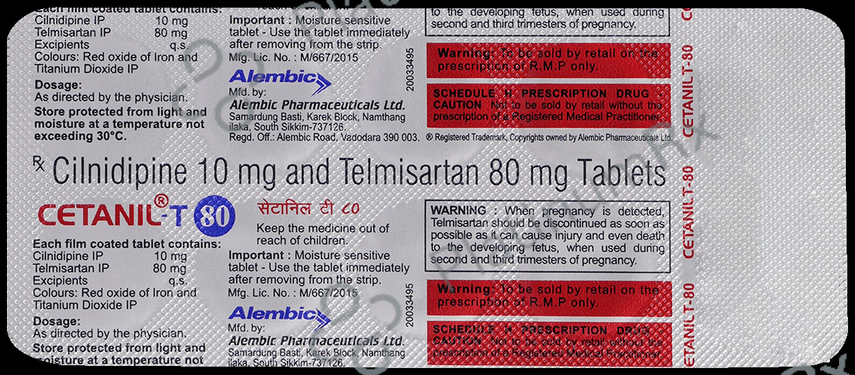Cetanil T 10/80mg Tablet 10s