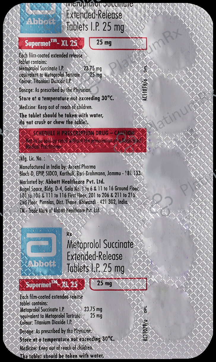 Supermet XL 25mg Tablet 15s