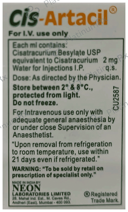 Cisartacil 10mg Injection