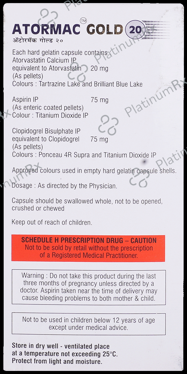 Atormac Gold 20/75/75mg Capsule 15s