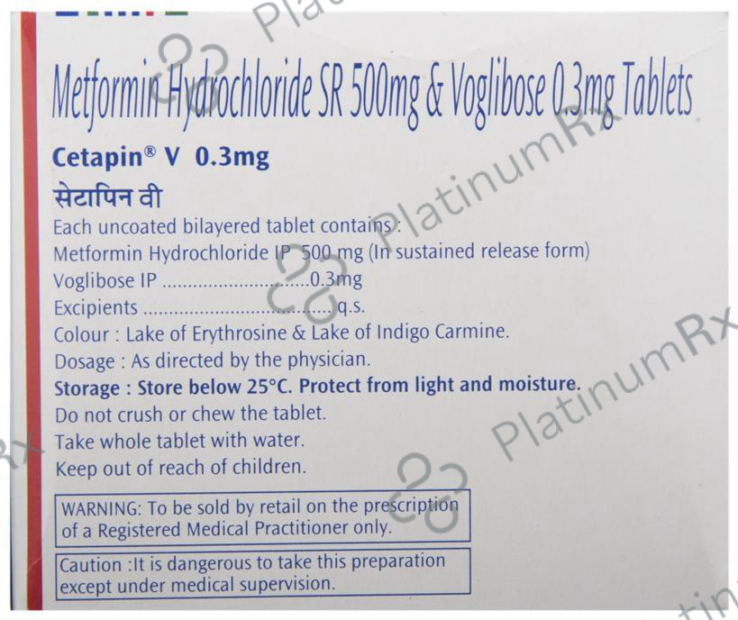 Cetapin V 500/0.3mg Tablet SR 15s