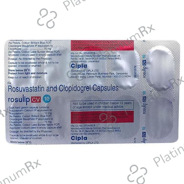 Rosulip CV 10/75mg Capsule 10s
