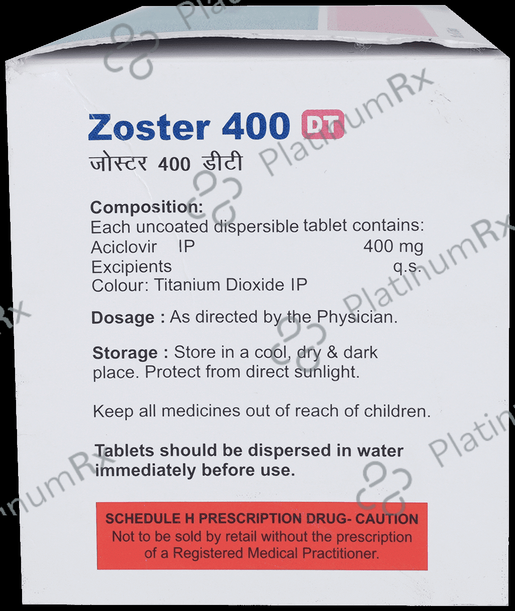 Zoster 400mg Tablet DT 10s