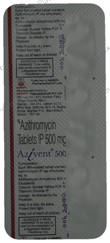 Azivent 500mg Tablet 5s