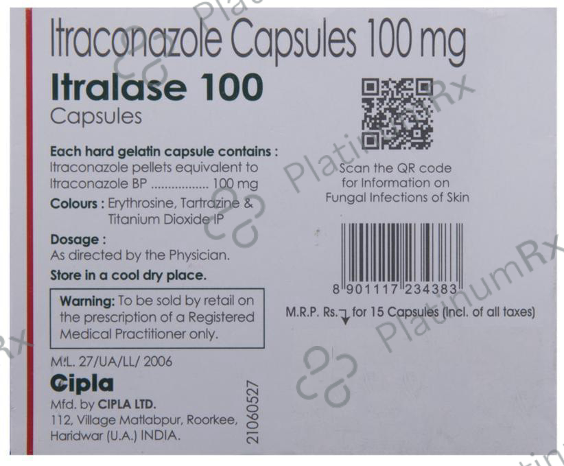Itralase 100mg Capsule 15s