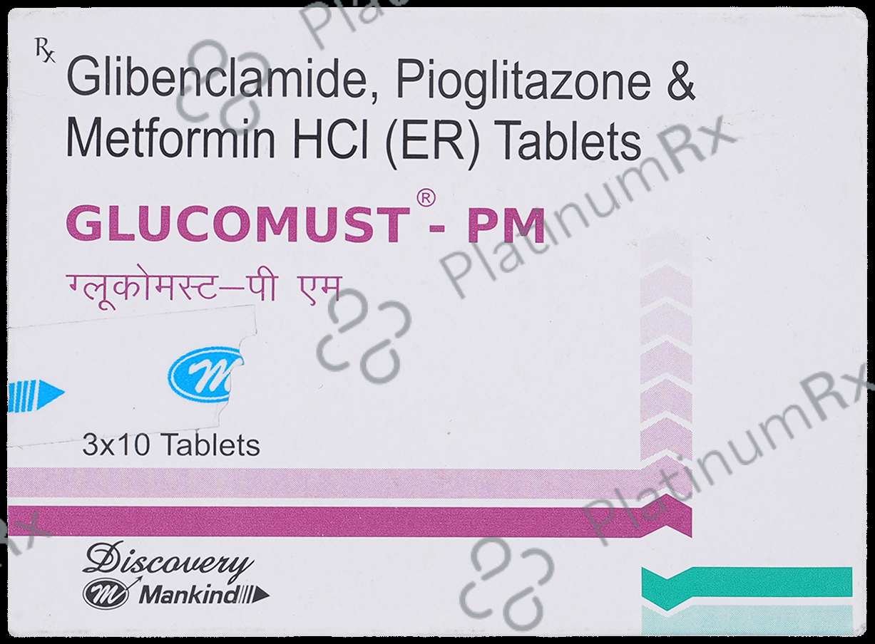 Glucomust PM 5/500/15mg Tablet ER 10s