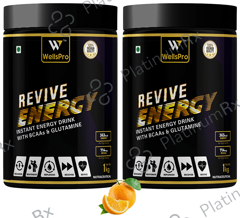 WellsPro Revive Instant Energy Drink (1kg Each) Orange 2 jar