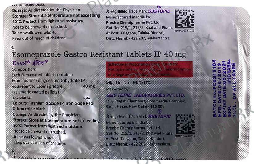 Esys 40mg Tablet 10s