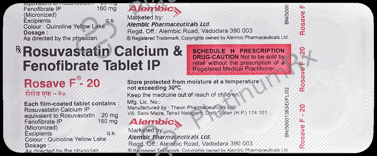 Rosave F 160/20mg Tablet 10s