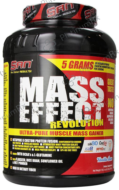 SAN Mass Effect Revolution Mass Gainer Powder Vanilla Bean 6 lb