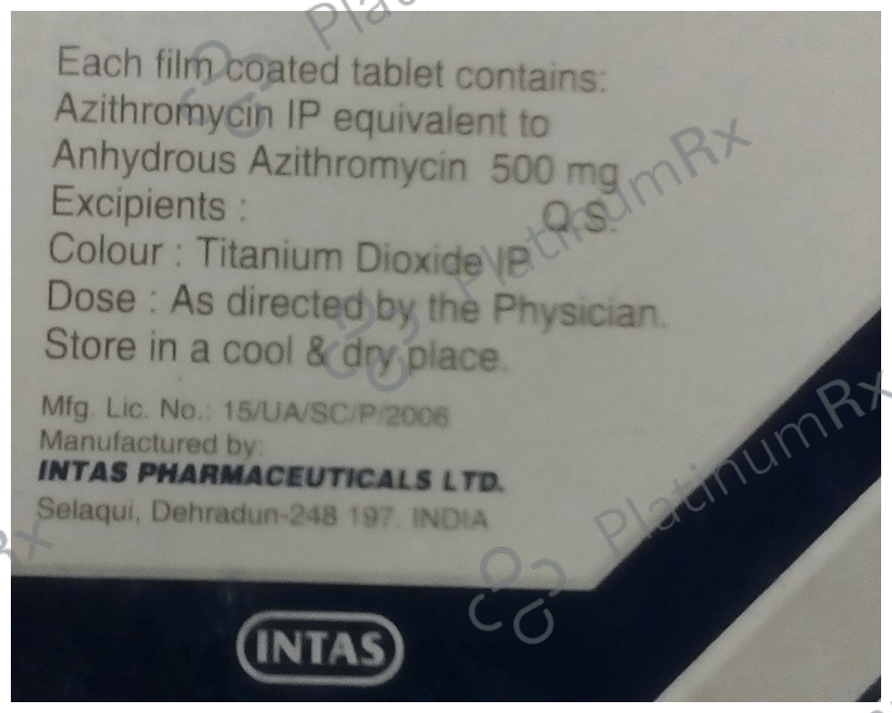 Zeethrom 500mg Tablet 3s