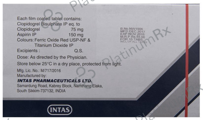 Clavix AS 150 150/75mg Tablet 15s