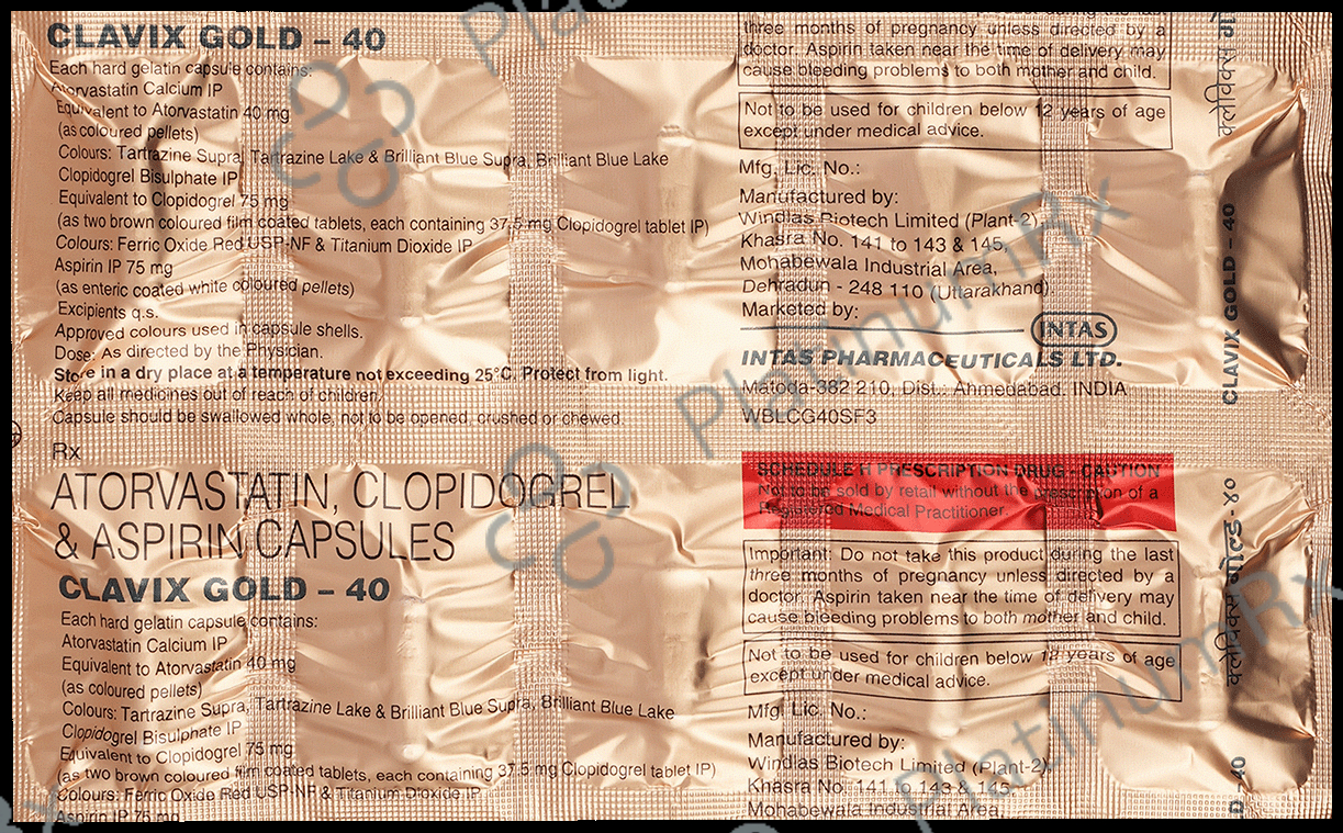 Clavix Gold 75mg/40mg/75mg Capsule
