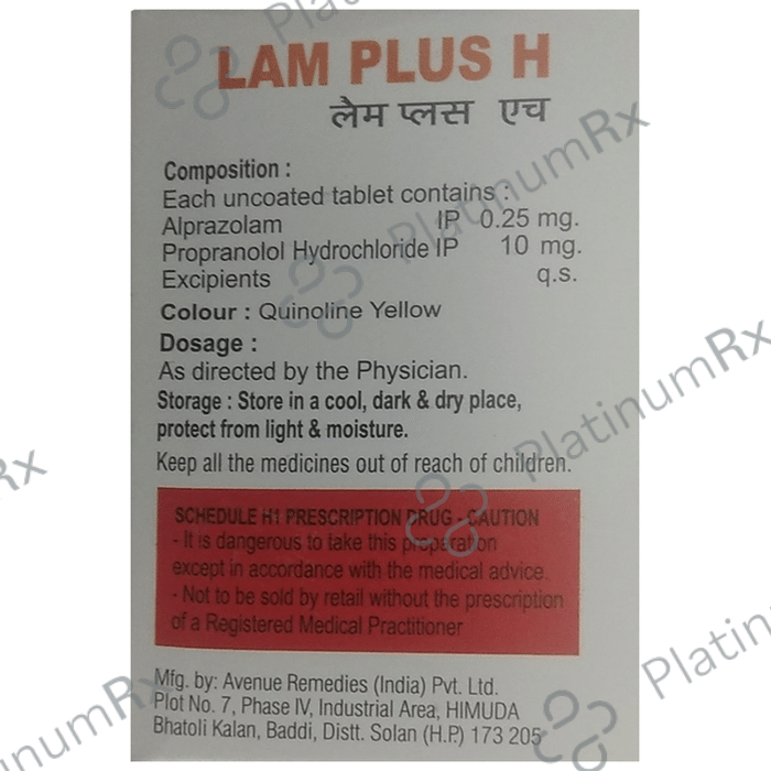 Lam Plus H 0.25 mg/10 mg Tablet