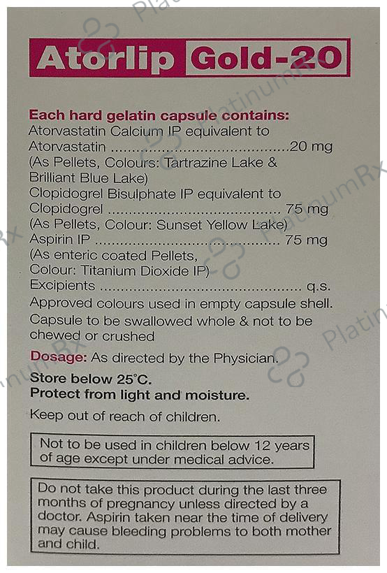 Atorlip Gold 20/75/75mg Capsule 10s