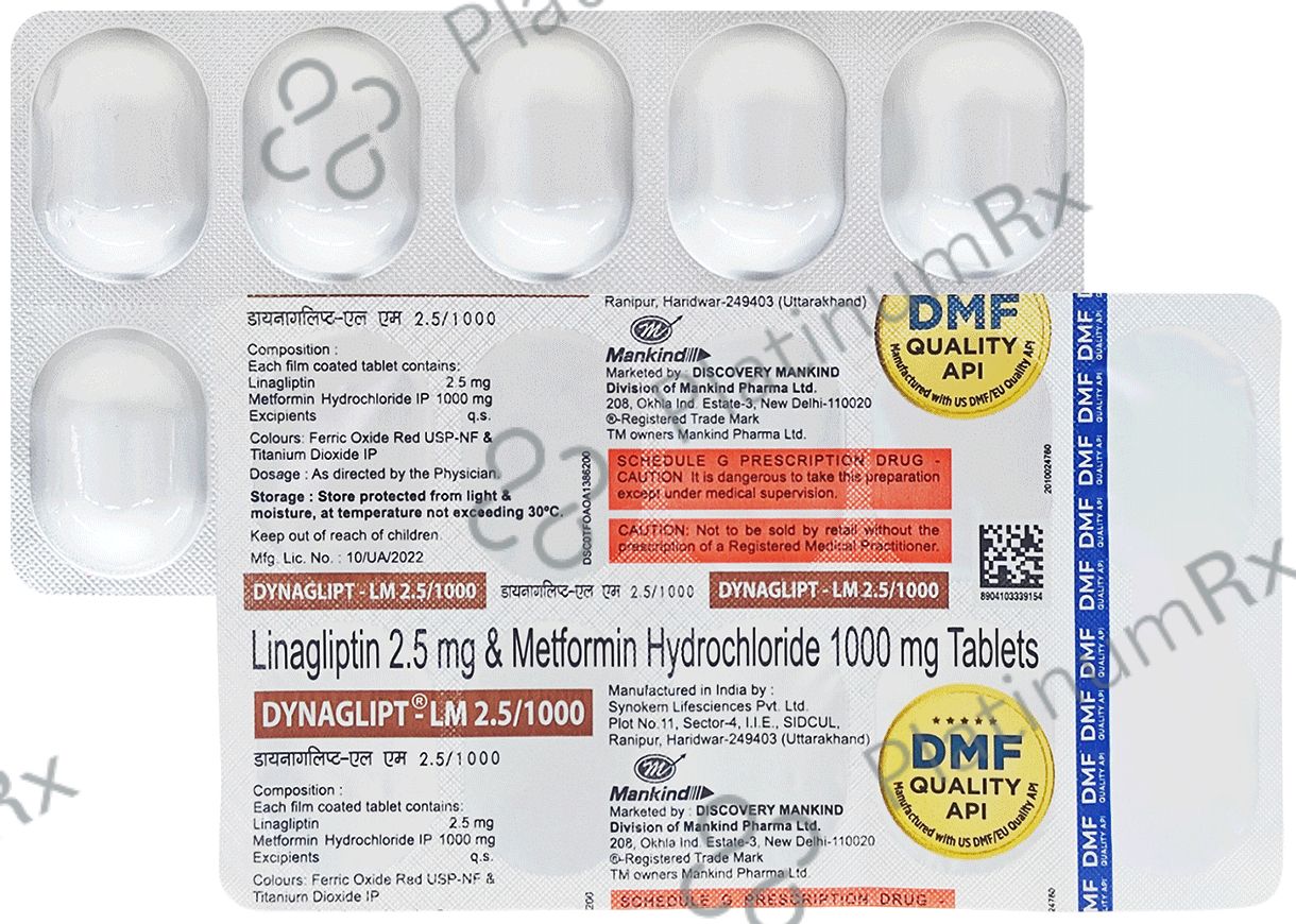 Dynaglipt LM 1000/2.5mg Tablet