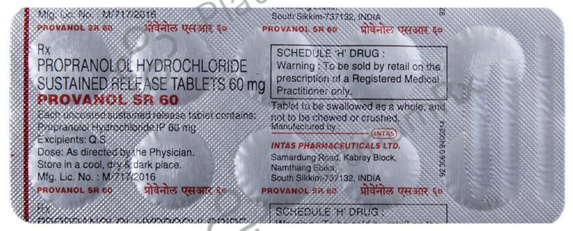 Provanol SR 60 Tablet