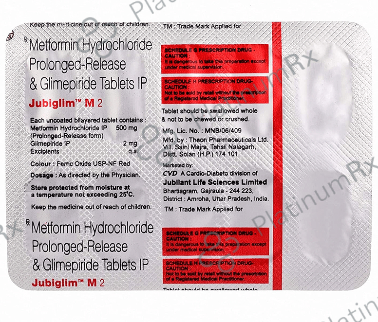 Jubiglim M 2 Tablet PR 10 Tablet PR