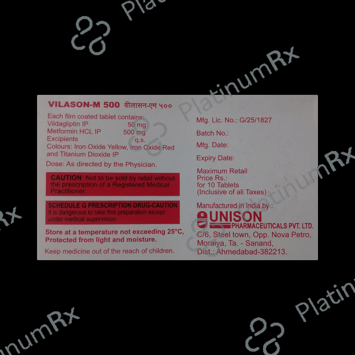 Vilason M 500/50mg Tablet 10s