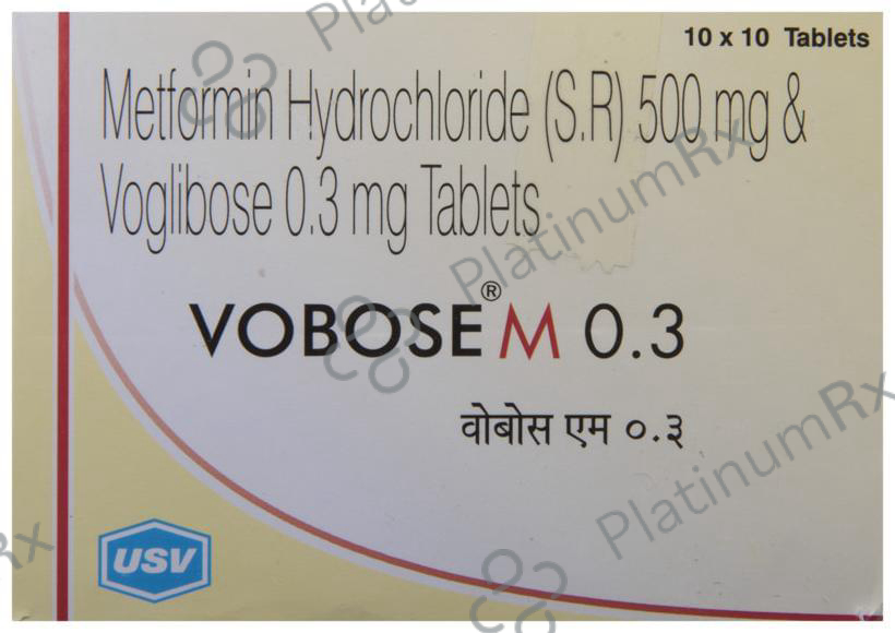 Vobose M 0.3 500/0.3mg Tablet SR 10s