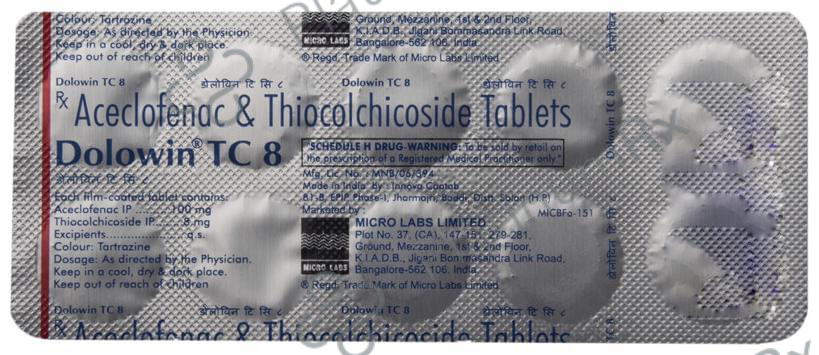 Dolowin TC 8/100mg Tablet 10s